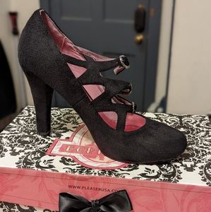 Bordello - Black Velvet Heels